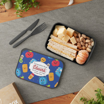 Personalized Kawaii Composition Book Composition Book Inspired Bento Box, Fun Lunch Container, School Lunch, Meal Prep, Kids' Utensils, Back to School, Child's Lunchbox