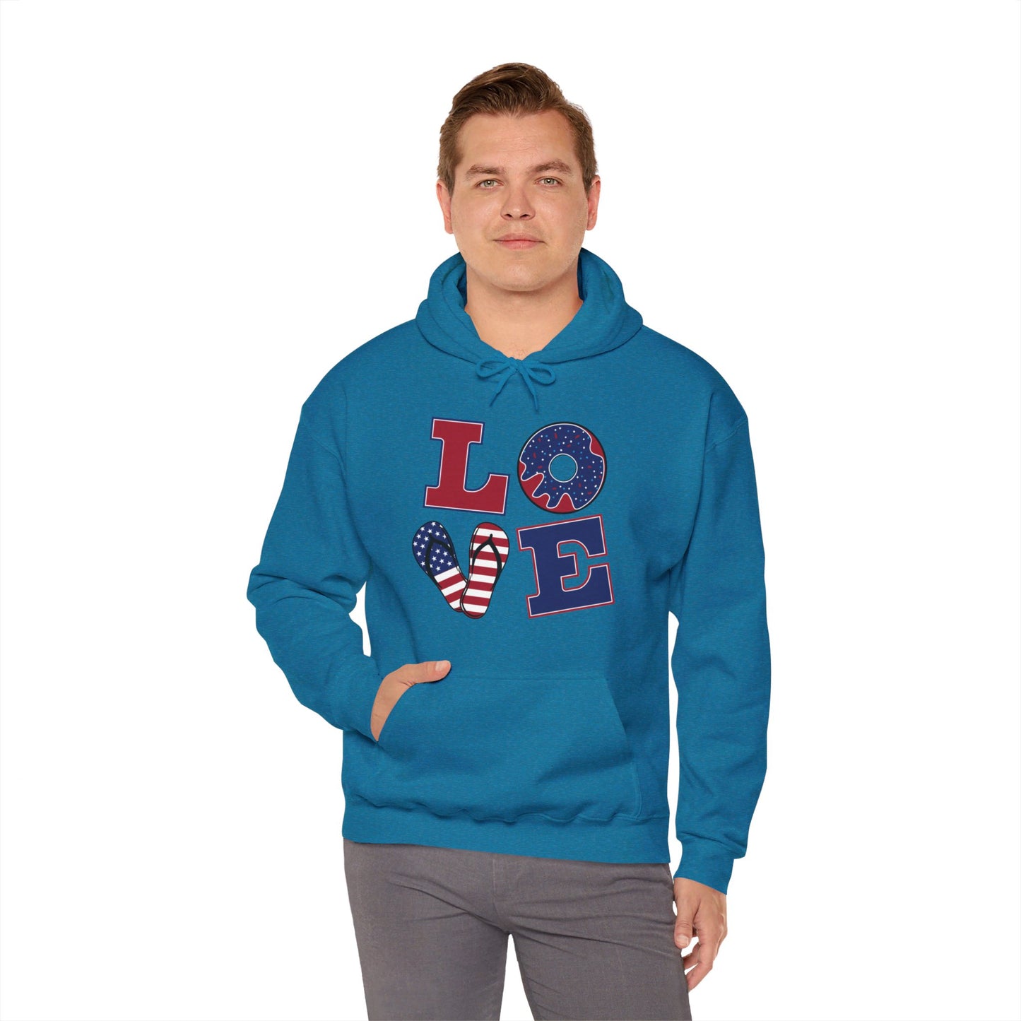 Patriotic LOVE Unisex Heavy Blend™ Hooded Sweatshirt