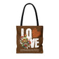 LOVE Always Brown Tote Bag.