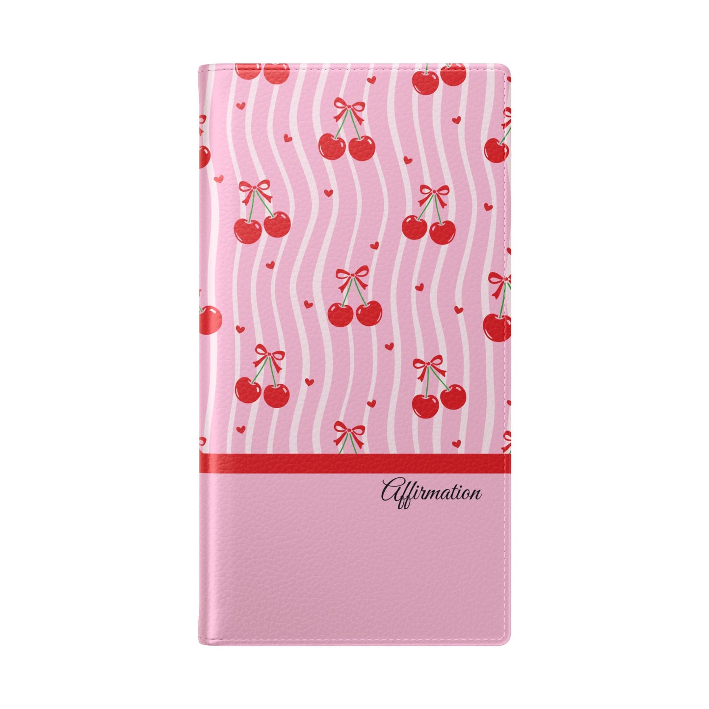 Personalized Cherry Blossom Dreams Flip iPhone and Samsung Cases — Wallet Folio with Name & Affirmation.