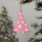 Pink Snowflake Elegance Ceramic Ornaments (1pcs, 5pcs, 10pcs, 20pcs)