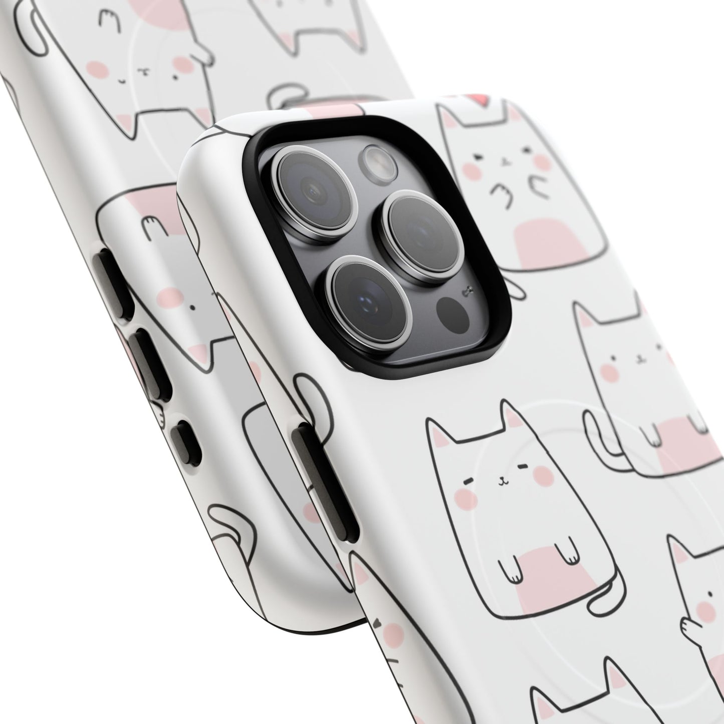 Cute Kawaii Cat Tough Magnetic iPhone Case, Cute Cat Lover Gift, Kawaii iPhone Cover, Tough iPhone Case, Unique Pet Themed Accessory,