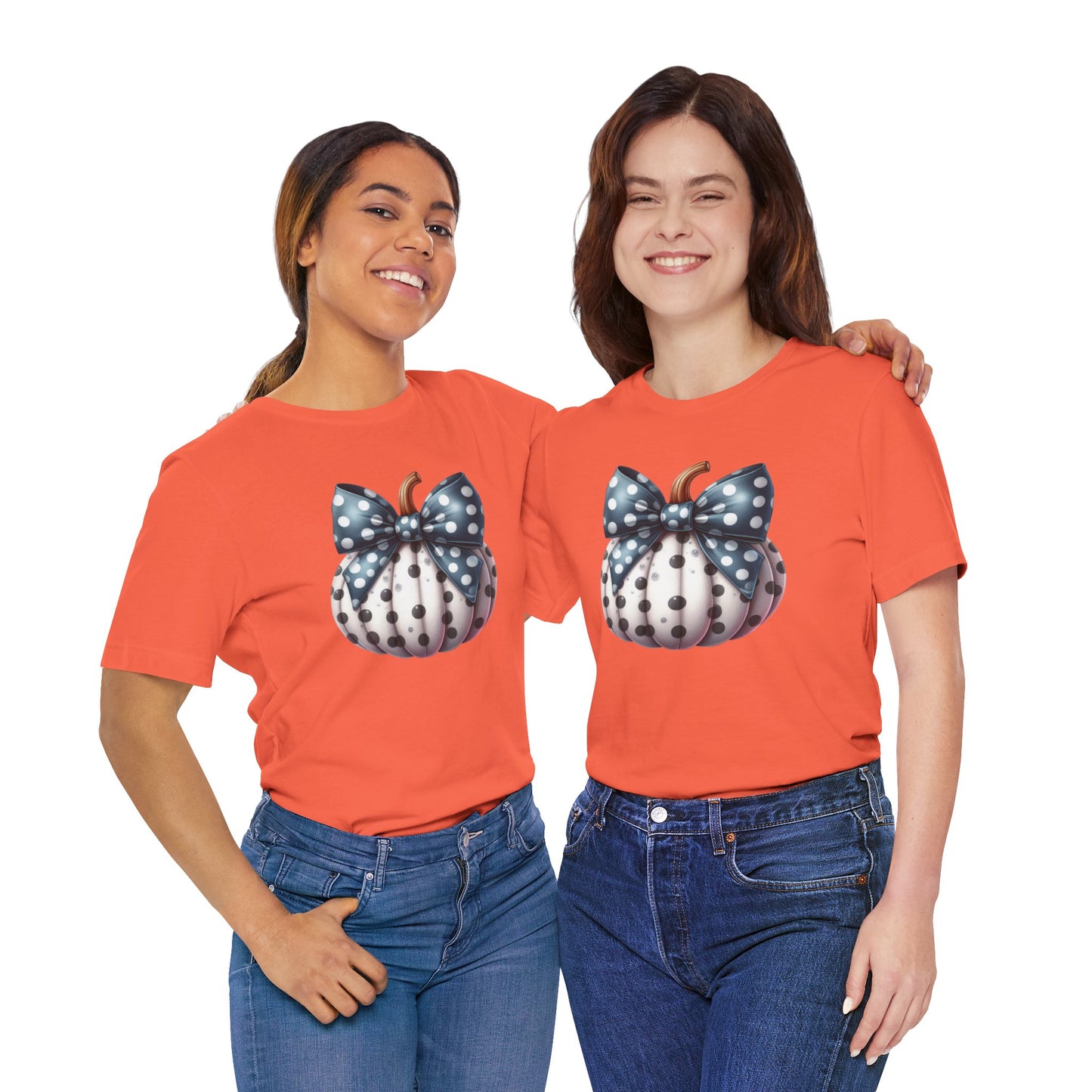 Polka Dot Pumpkin Charm Unisex Jersey Short Sleeve Tee