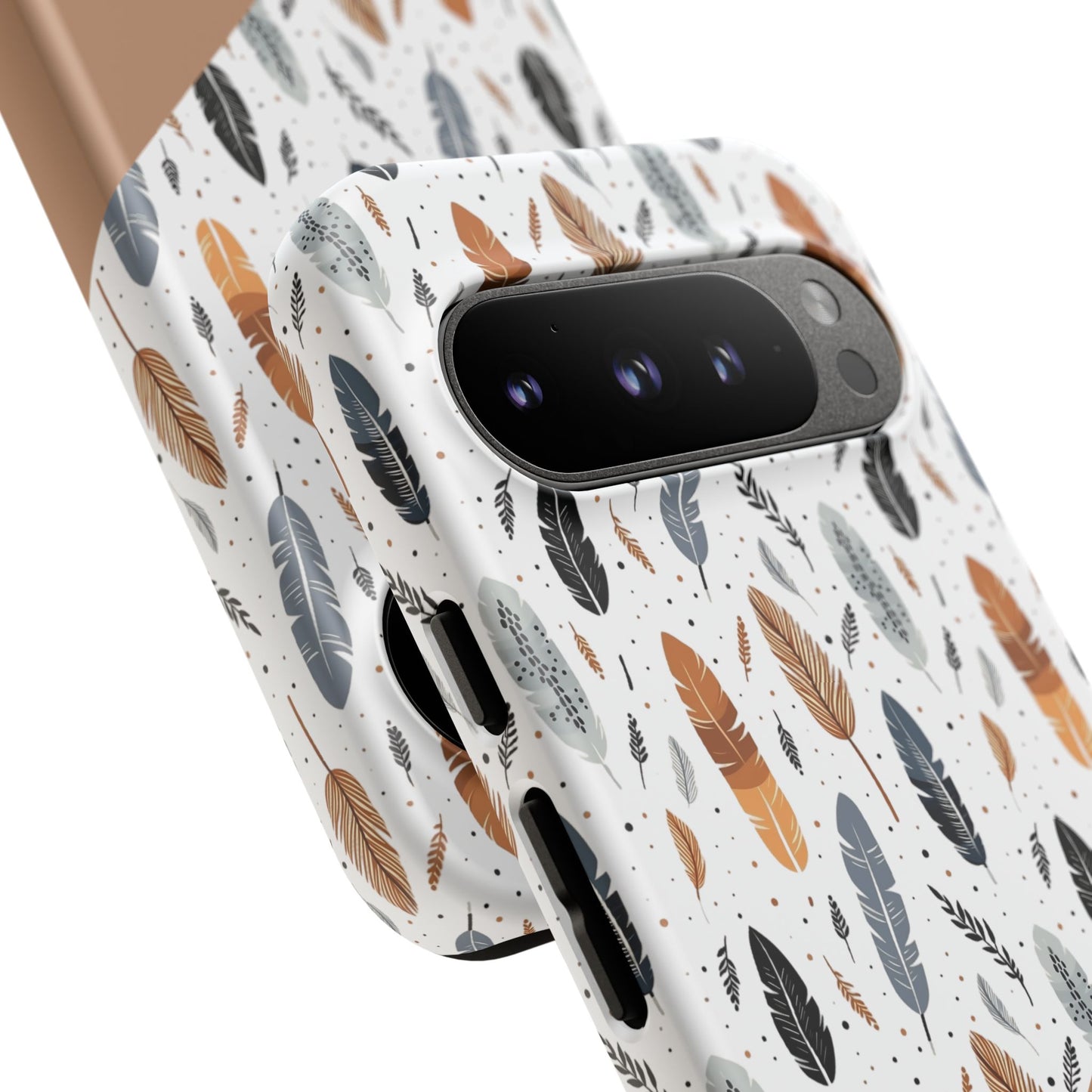 Personalized Whispering Feathers Tough Case — Dark Feather Protective Phone Case for Samsung & Google