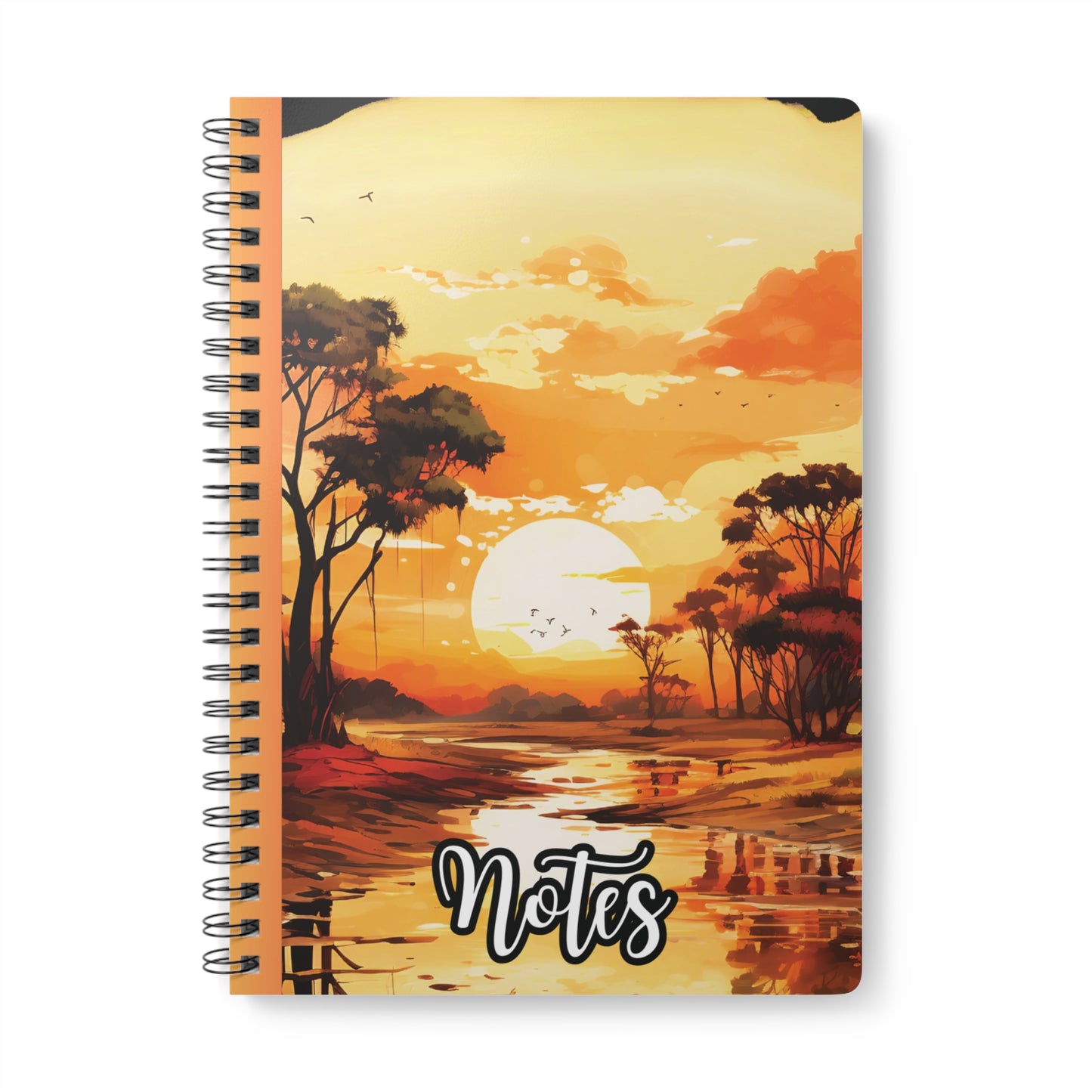 Sunset Serenity Wirobound Notebook, Notebook for Journaling, Sketching, Travel Journal, Gift for Nature Lovers, Eco-Friendly