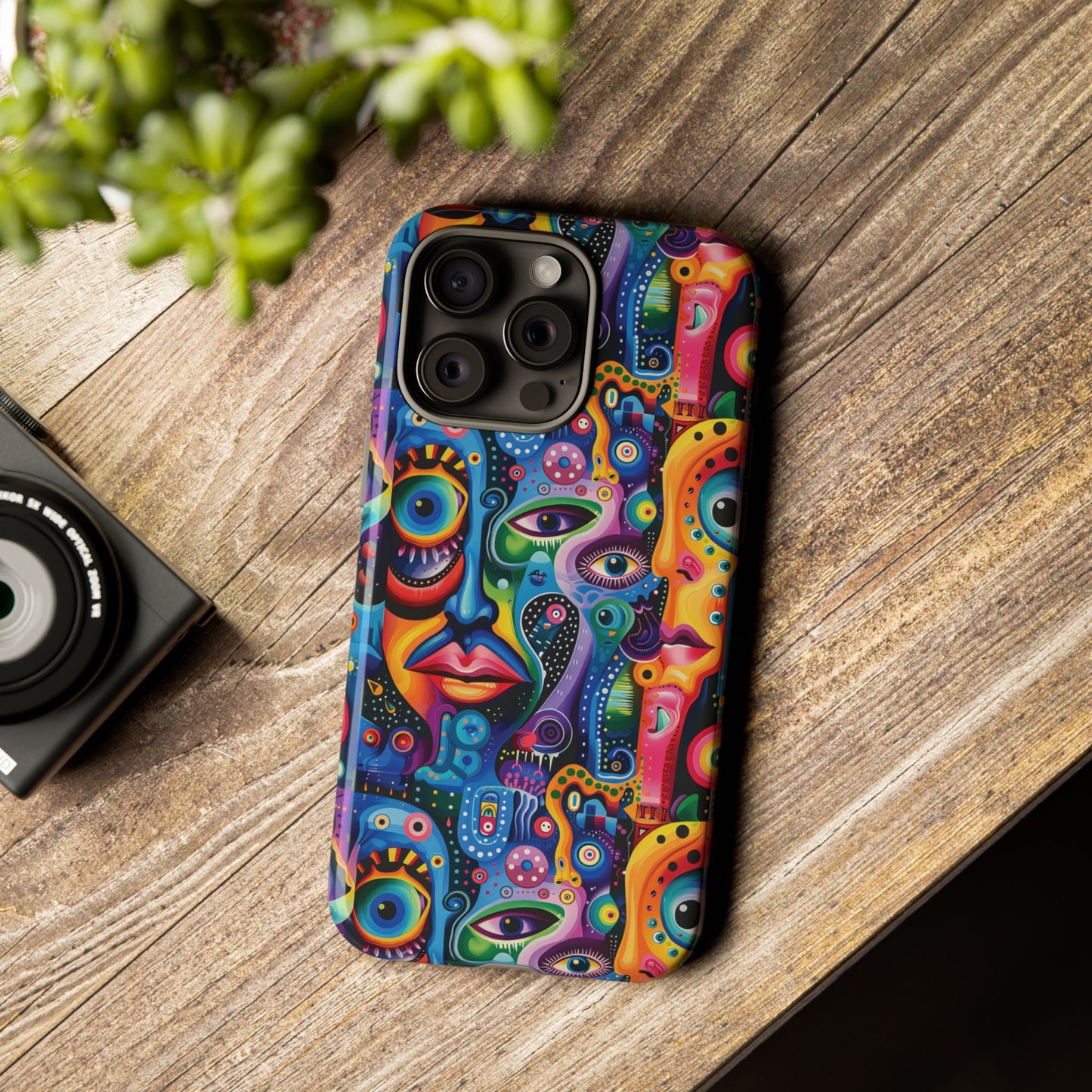 Psychedelic Visions Colorful Art iPhone Case - Tough Cases with Vibrant Abstract Design