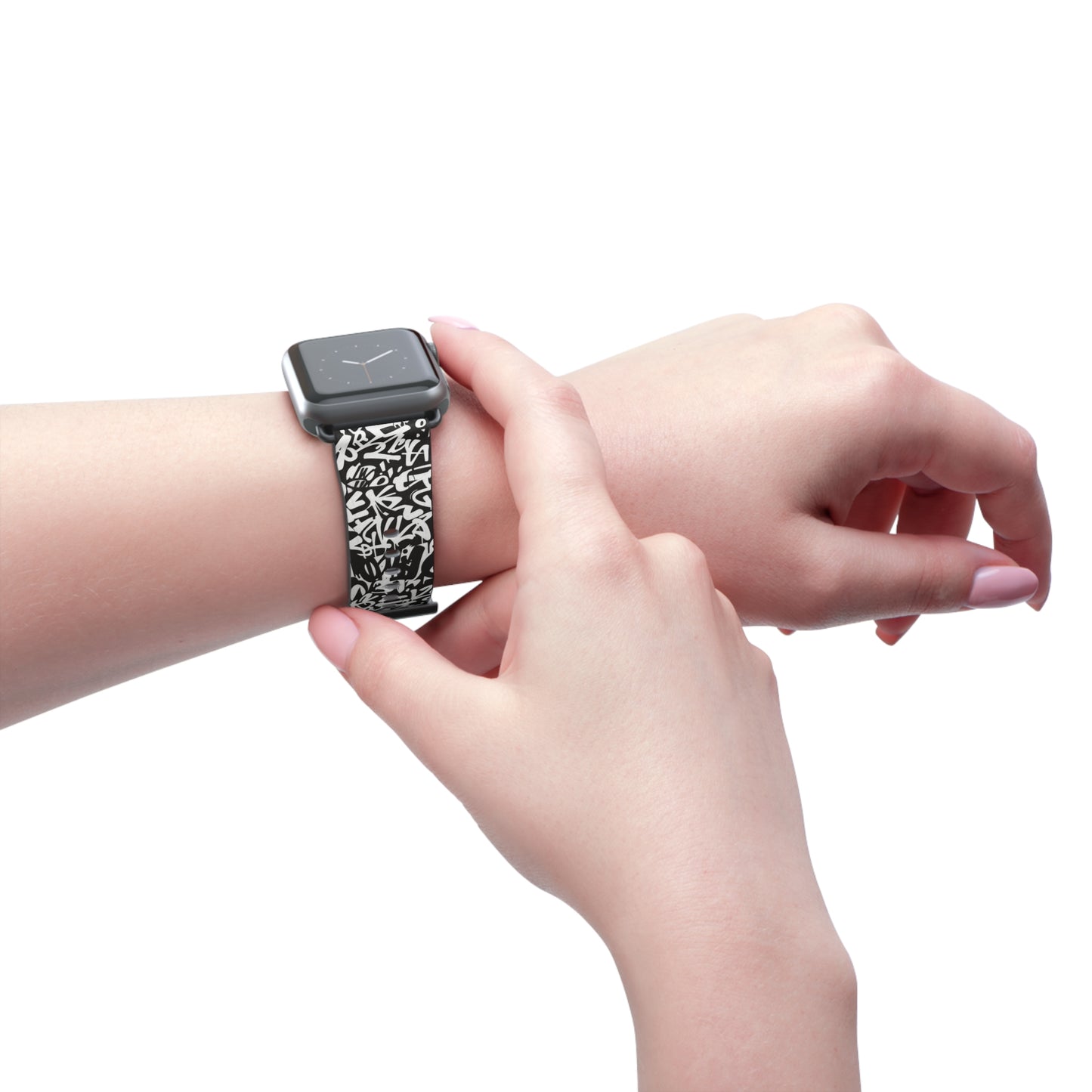 Urban Graffiti Print Watch Band - Trendy Accessory for Everyday Use,