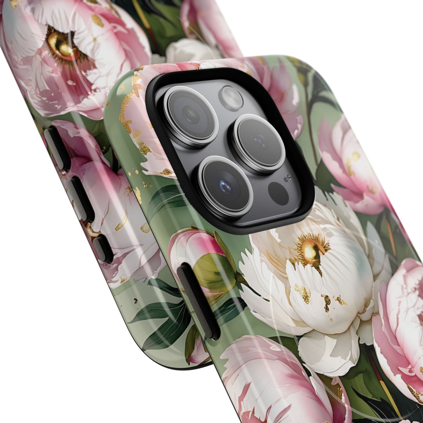 Floral Peonies Tough Magnetic Phone Cases, Durable Floral Phone Cover, Chic Flower Case, Stylish Phone Protector, Gift for Her