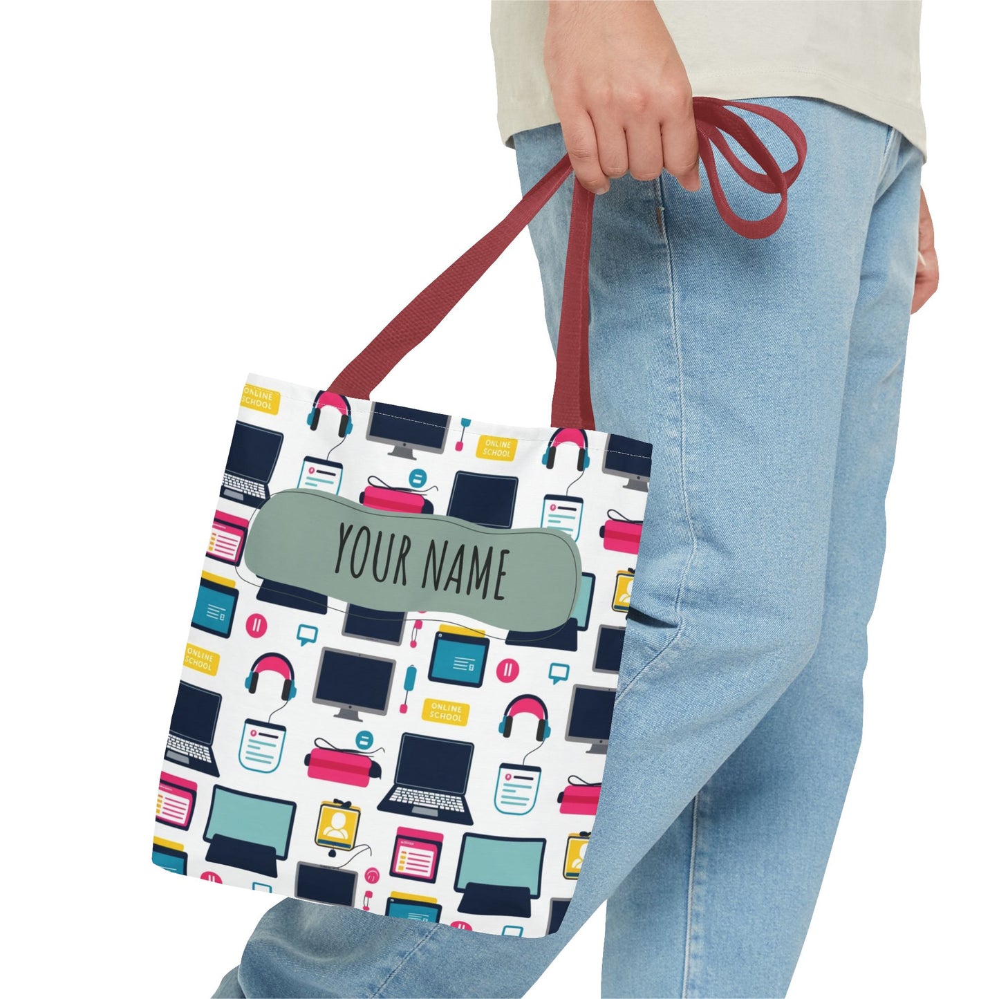 Techie Tote Bag - Stylish Personalized Tote for Students, Gift for Tech Lovers, Eco-Friendly Shopping Bag, Back to School.