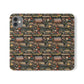 Book Stack Floral Flip iPhone and Samsung Phone Case — Vintage Library Wallet Cover.