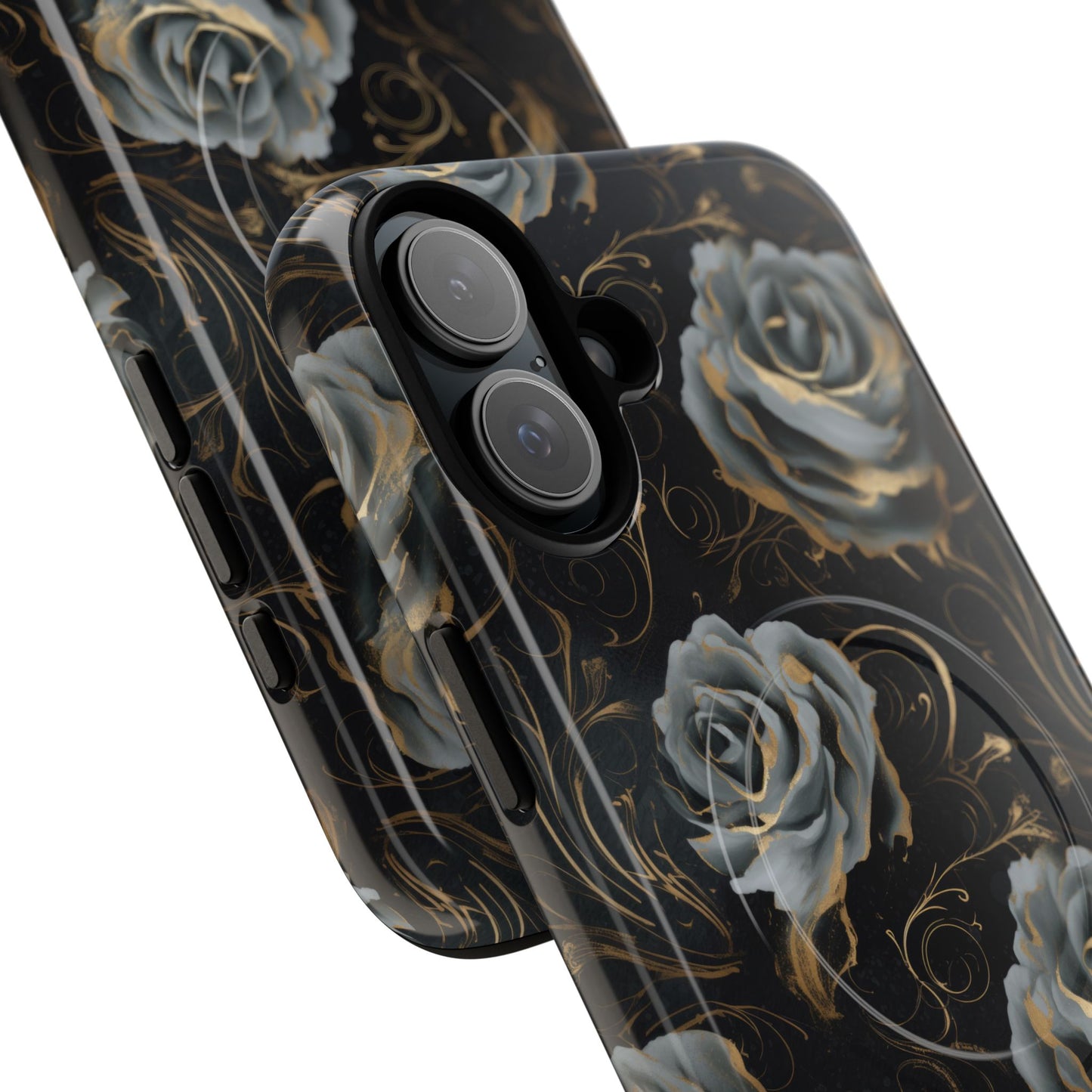 Midnight Bloom Tough iPhone Magnetic Cases,  iPhone 14, iPhone 15, iPhone 16, Pro, Pro Max, Plus MagSafe Case, Protective Tech Accessories, Gift for Her, Floral Design