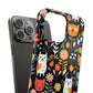 Whimsical Feline Garden iPhone Case — Slim Floral Cat Design (Matte or Glossy) for iPhones.