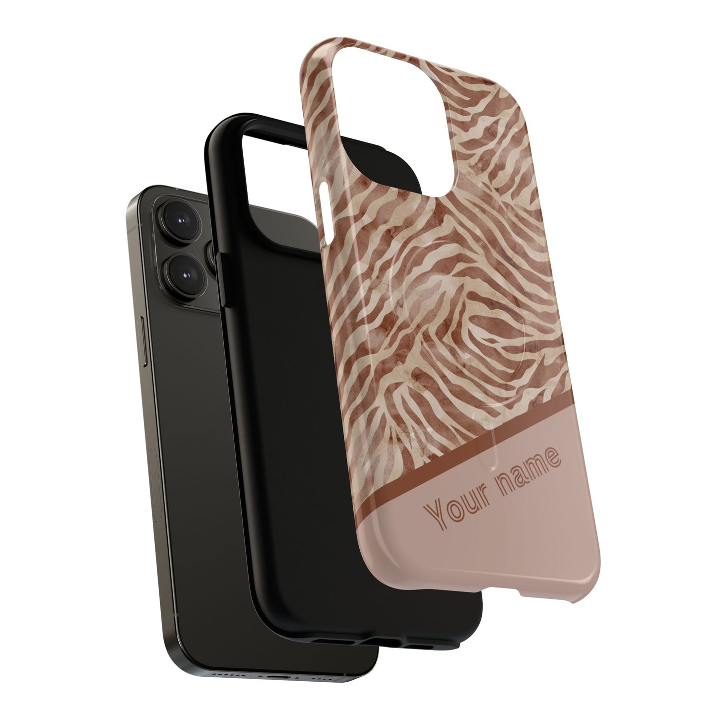Personalized Zebra Print - Tough MagSafe® Magnetic Cases for Stylish Protection, Gifts for Wildlife Lovers, Trendy Accessories iPhone® 13, 14, iPhone 15, iPhone 16, iPhone 17, Pro, Pro Max, Plus Cases.