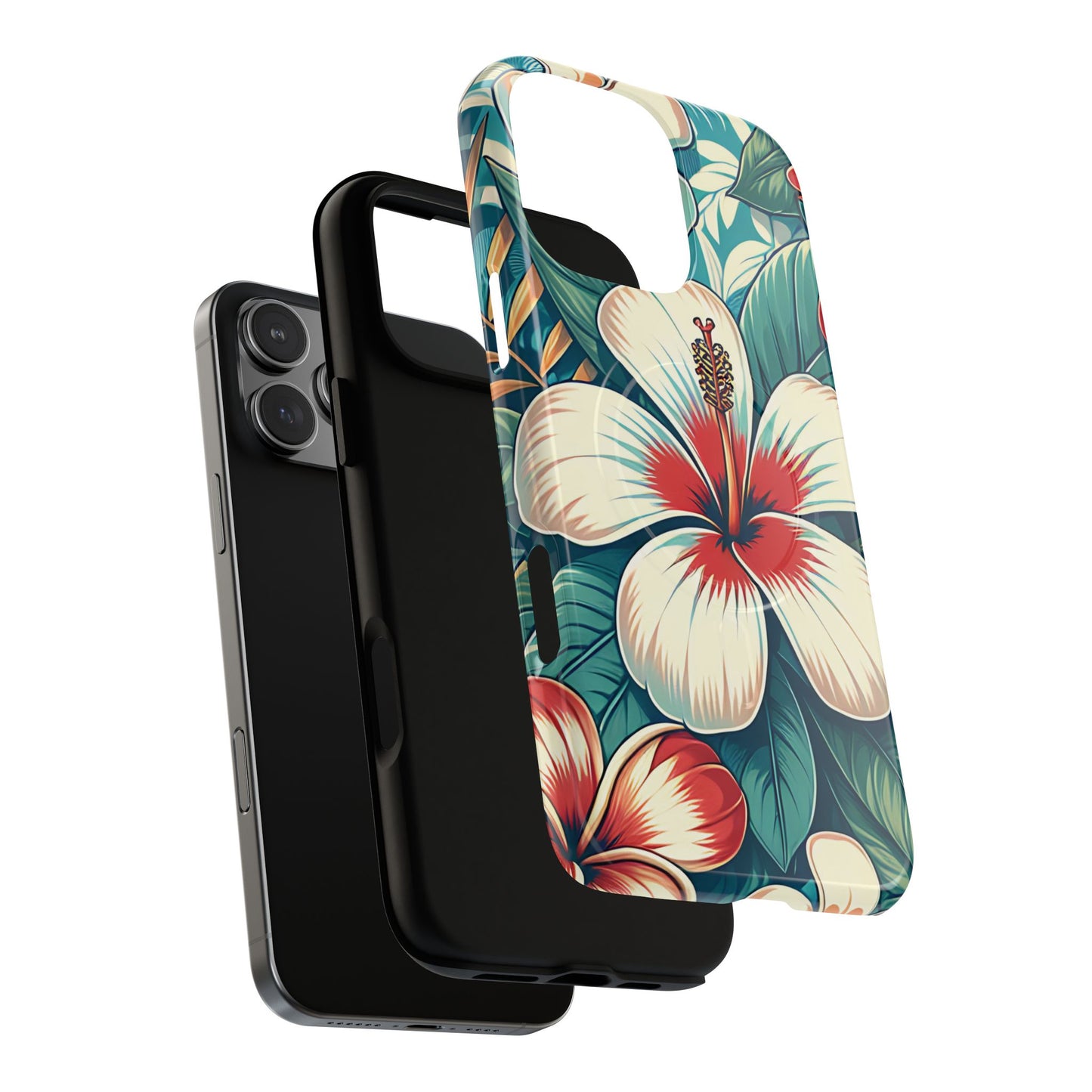 Tropical Hibiscus MagSafe® iPhone® Tough Case - Stylish Phone Protection Gift for Nature Lovers, Vibrant, Summer Vibes.