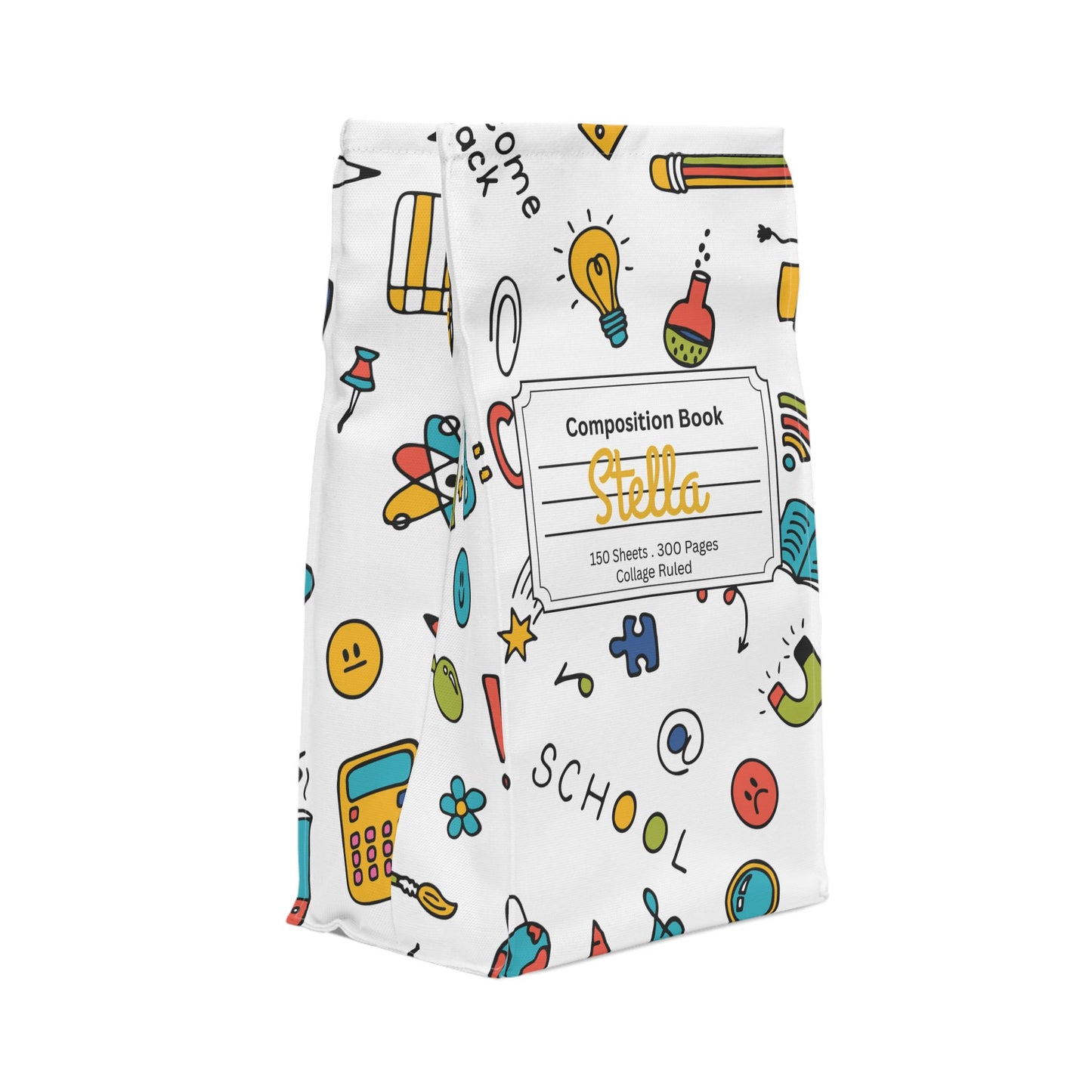 Custom Classroom Couture Composition Book Inspired Stylish Polyester Lunch Box for Kids - Perfect for School, Picnics, or Snacks | Personalized ABC Design, Back to School, Family [...]
