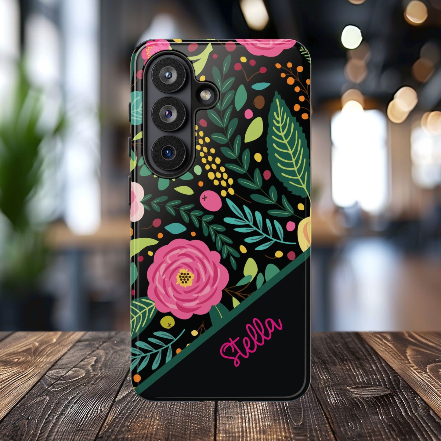 Personalized Floral Fantasy Samsung and Google Pixal Phone Case – Personalized Tough Cases with Colorful Garden Design