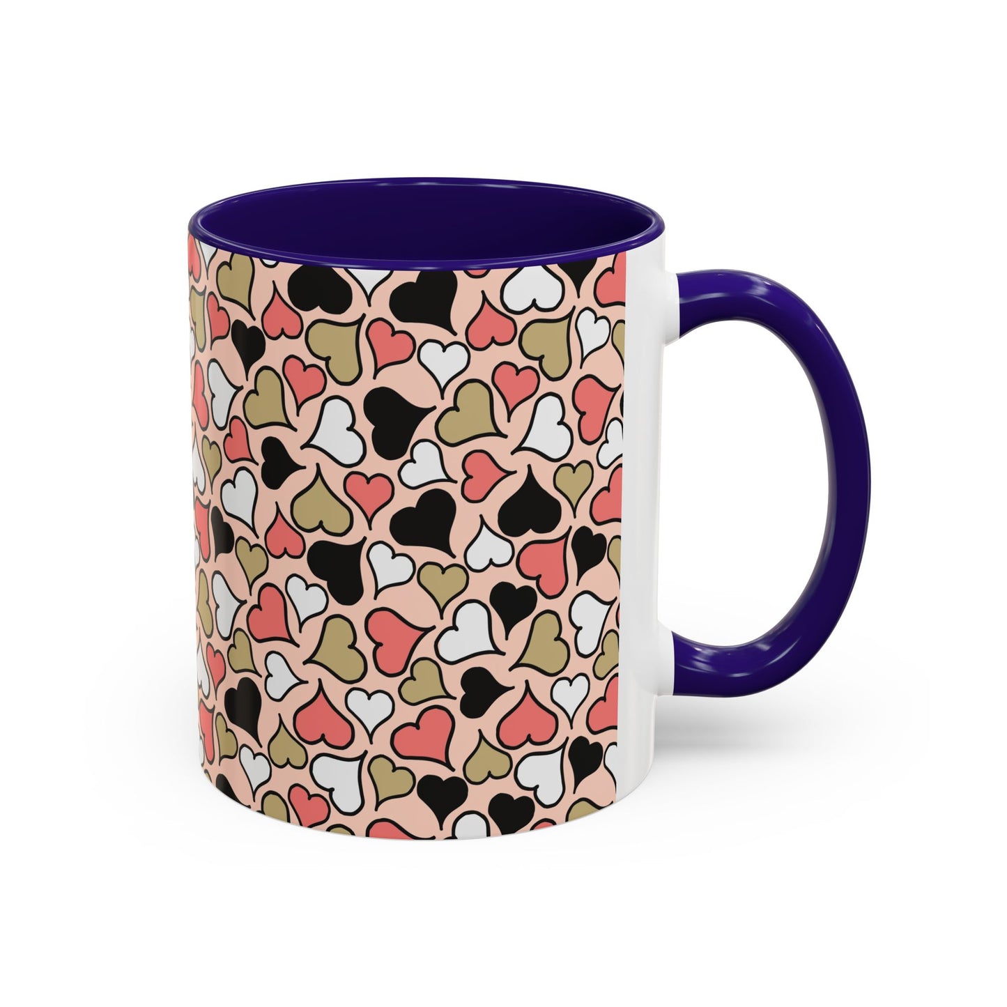 Heart Patterned Coffee Mug - Colorful Love Design, Perfect for Gifts & Celebrations