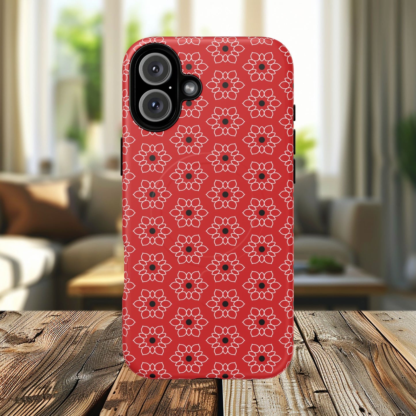 Stylish Geometric Magnetic iPhone Cases, Floral iPhone Cover, Durable Smartphone Cases, Trendy Accessories, Gift for Her