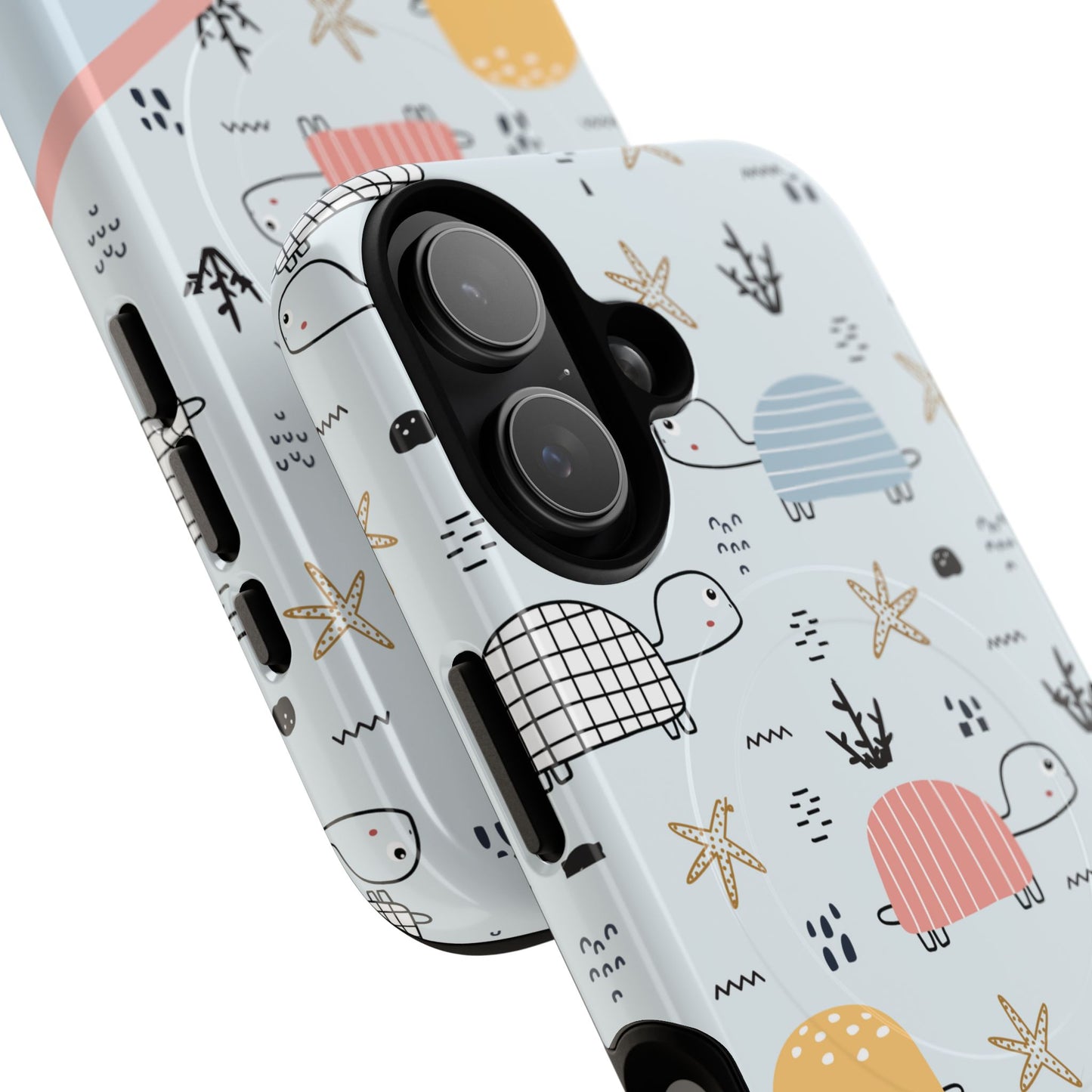 Personalized Cute Turtle Tough Magnetic MagSafe® Cell Cover, Ocean Theme Case, Sea Life Gift for Beach Lovers, iPhone® 13, 14, iPhone 15, iPhone 16, iPhone 17, Pro, Pro Max, Plus Cases.