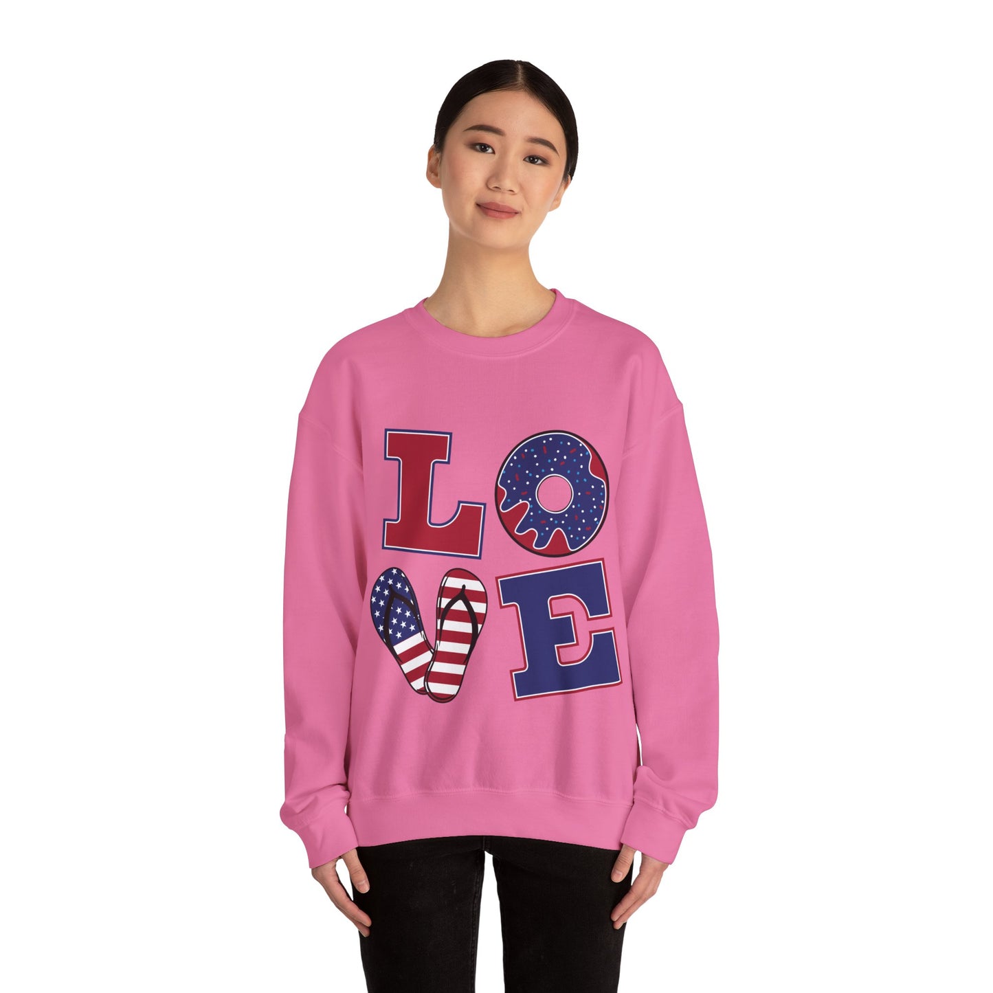 Patriotic LOVE Unisex Heavy Blend™ Crewneck Sweatshirt