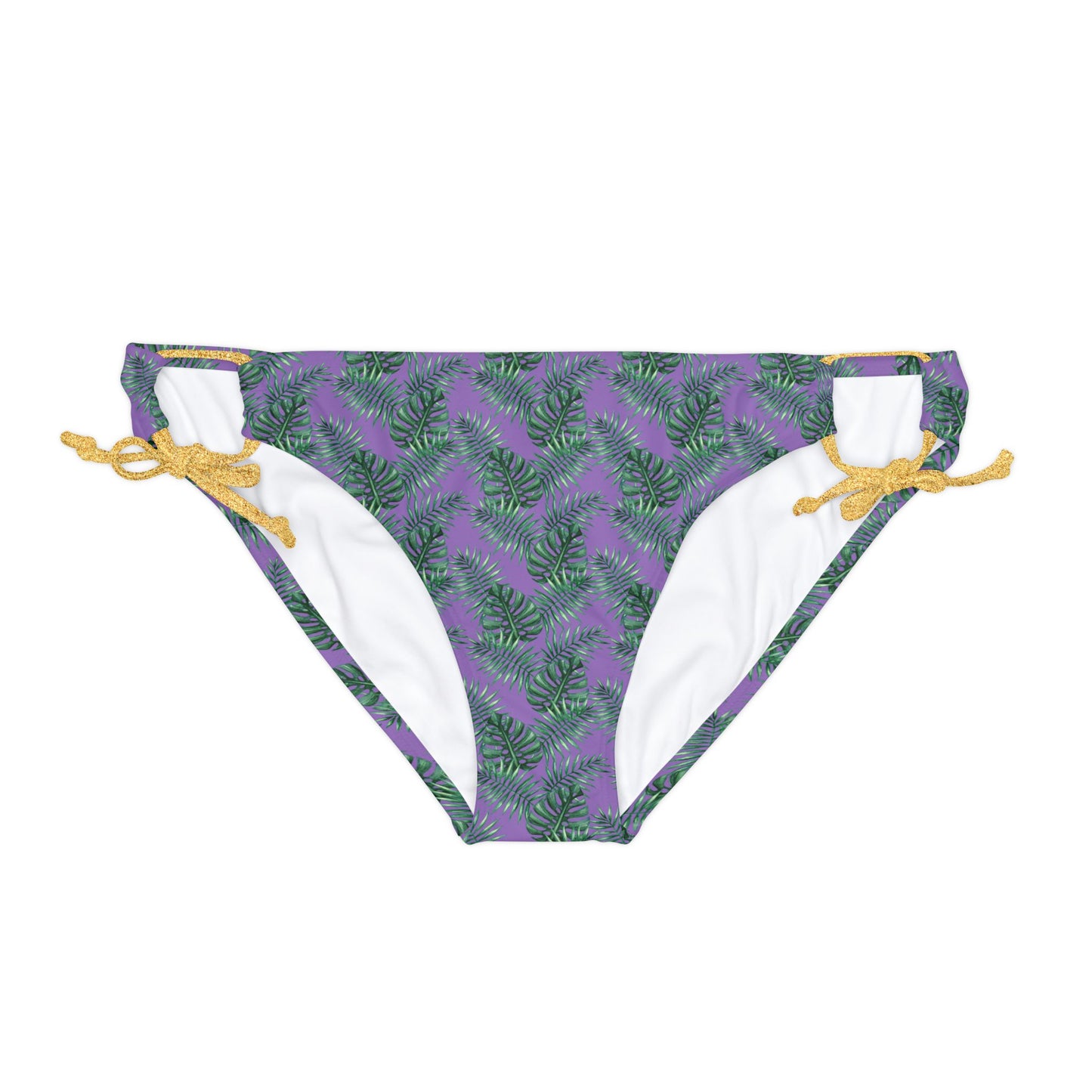 Purple Tropical Bliss Loop Tie Side Bikini Bottom (AOP)