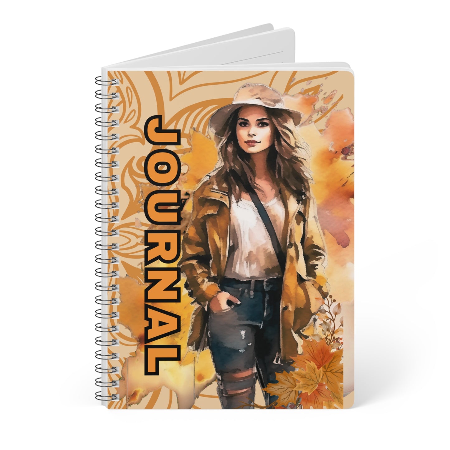 Autumn Vibes Wirobound Notebook, Fall Journal, Gratitude Journal, Gift for Writers, A5 Notepad, Seasonal Planner