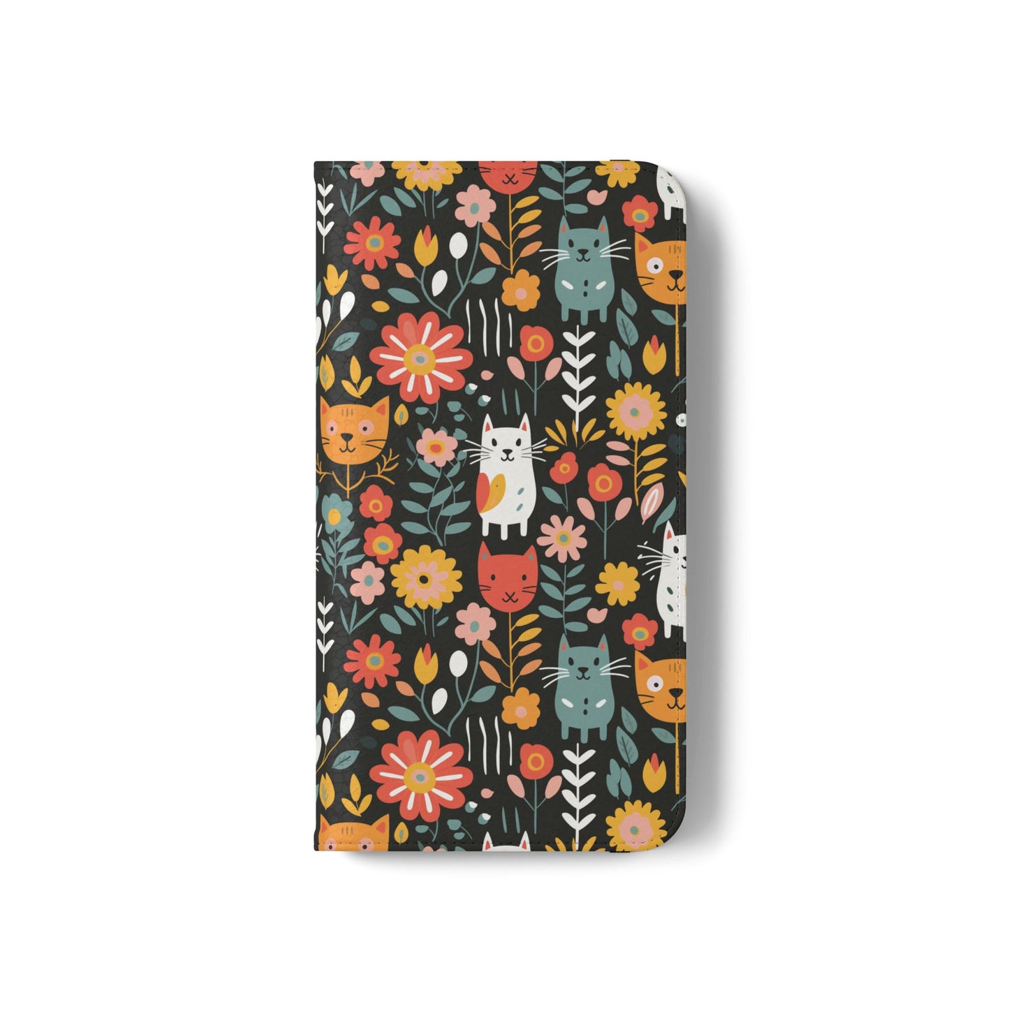 Whimsical Feline Garden iPhone and Samsung Flip Cases