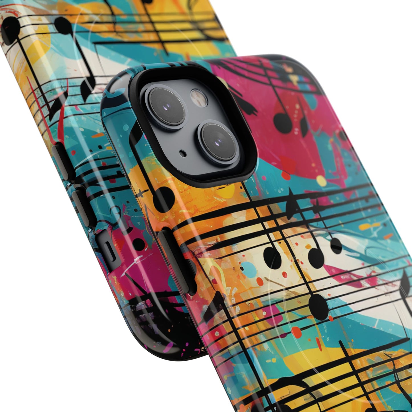 Vibrant Music Note Phone Case, Tough Magnetic Case, Music Lover Gift, Colorful Phone Accessory, Customizable Phone Cover, Unique Gift Idea