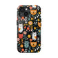 Whimsical Feline Garden iPhone and Samsung Tough Phone Cases