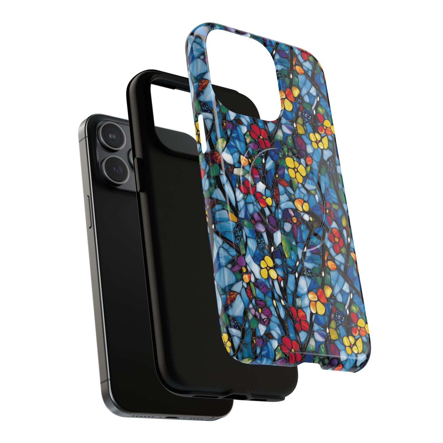 Colorful Floral Phone Case, Tough Magnetic Phone Cover, Durable Tech Accessory, Unique Gift for Her, Vibrant Smartphone Case