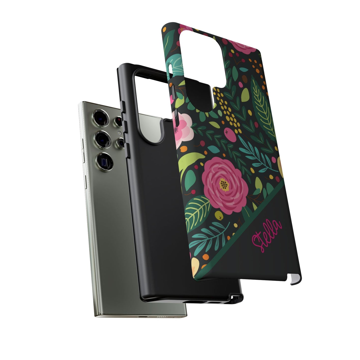 Personalized Floral Fantasy Samsung and Google Pixal Phone Case – Personalized Tough Cases with Colorful Garden Design
