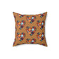 Brown Patchwork Heart Spun Polyester Square Pillow