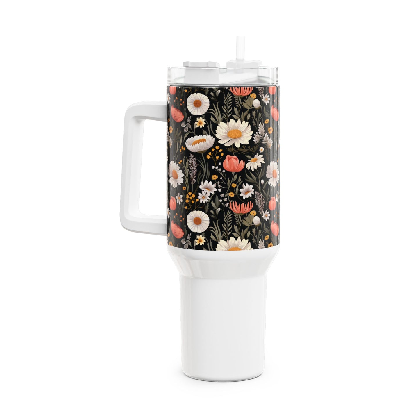 Blossom Elegance: Noir Garden 40oz Tumbler