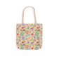 Personalized Doodle Daydream Composition Book Inspired Canvas Tote Bag with Colorful Straps, Cute School Bag, Eco-Friendly Tote, Back to School Shopping Bag, Teacher Gift Idea