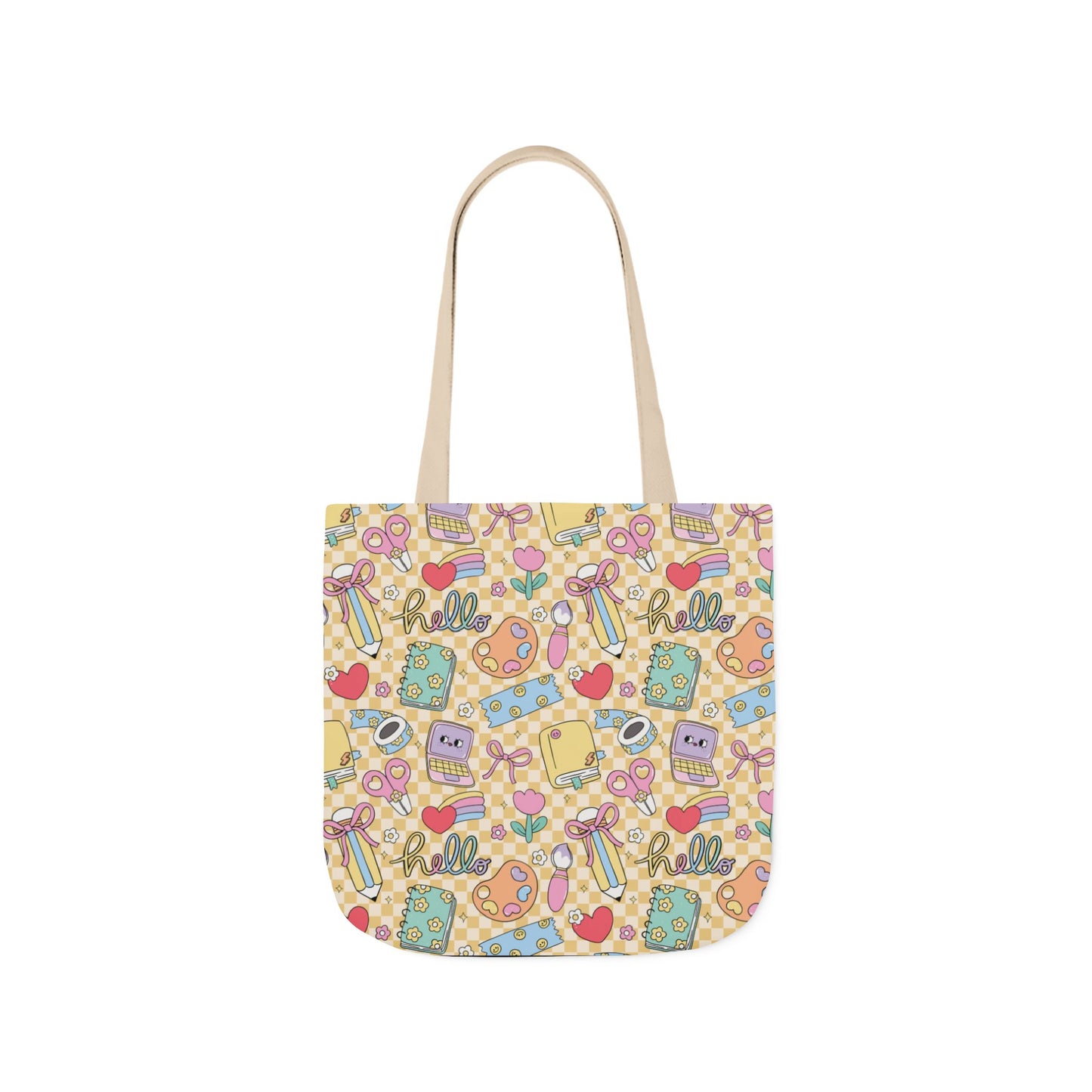 Personalized Doodle Daydream Composition Book Inspired Canvas Tote Bag with Colorful Straps, Cute School Bag, Eco-Friendly Tote, Back to School Shopping Bag, Teacher Gift Idea