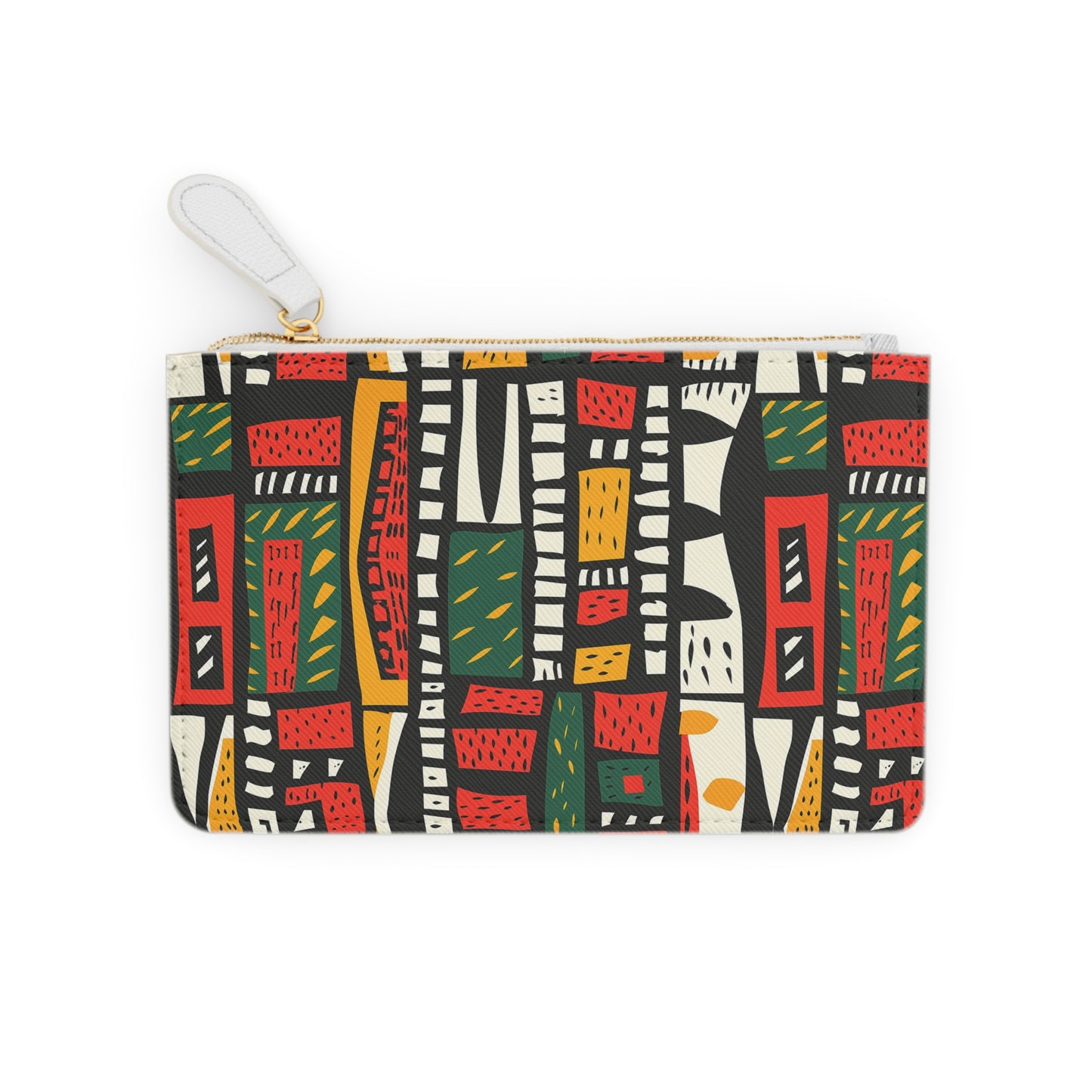 Tribal Harmony Colorful Geometric Mini Clutch Bag - Abstract Pattern Pouch for Everyday Use