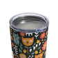 Whimsical Feline Garden Tumbler 10oz