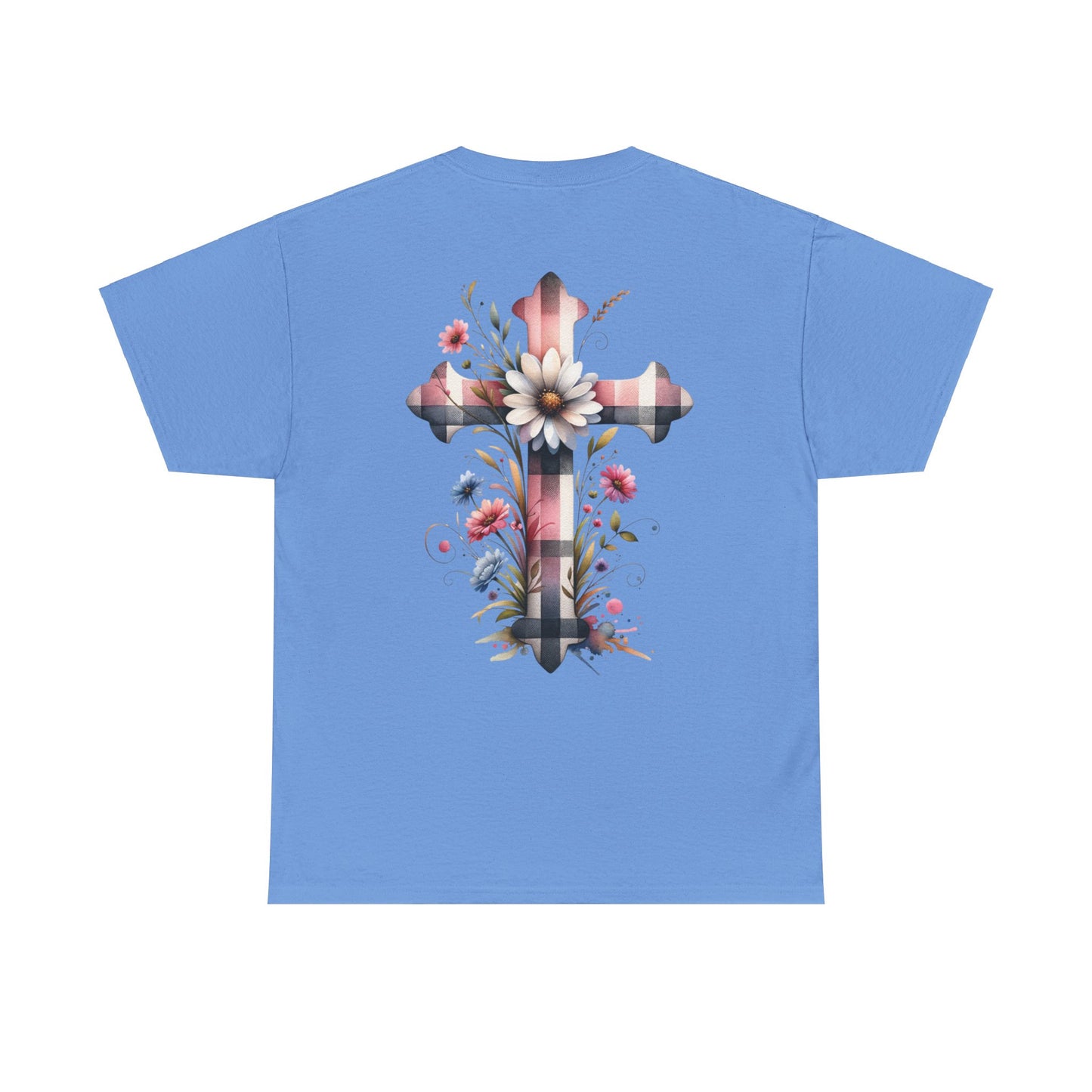 Faith and Floral Cross Unisex Heavy Cotton Tee