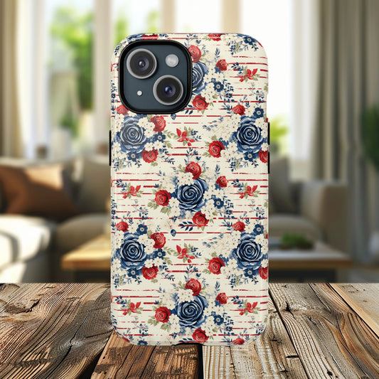 Rose & Glory Tough iPhone Magnetic Case, Vibrant Protective Cover, Stylish Gift for Her, Floral Design, iPhone Accessories, Anniversary Gift