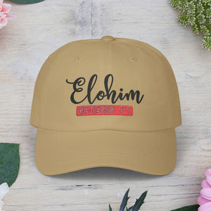 Classic Embroidery Dad Cap with 'ELOHIM, GENESIS 1:1' - Faith-Based Hat, Casual Wear, Gift for Dad, Christian Accessory, Summer Fashion