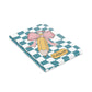 Teal Checkered Charm Hardcover Notebook with Puffy Covers (PY)