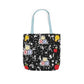 Personalized Black Composition Book Inspired Canvas Tote Bag with Colorful Straps, Cute School Bag, Eco-Friendly Tote, Back to School Shopping Bag, Teacher Gift Idea