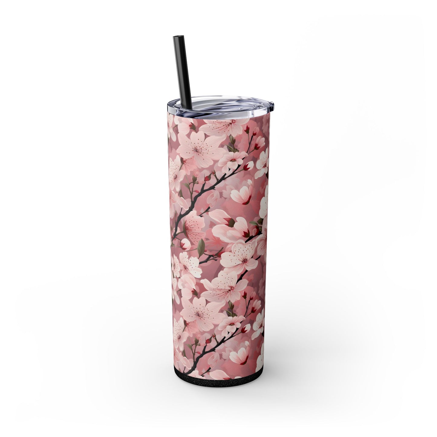 Cherry Blossom Skinny Tumbler with Straw - 20oz Floral Drinkware