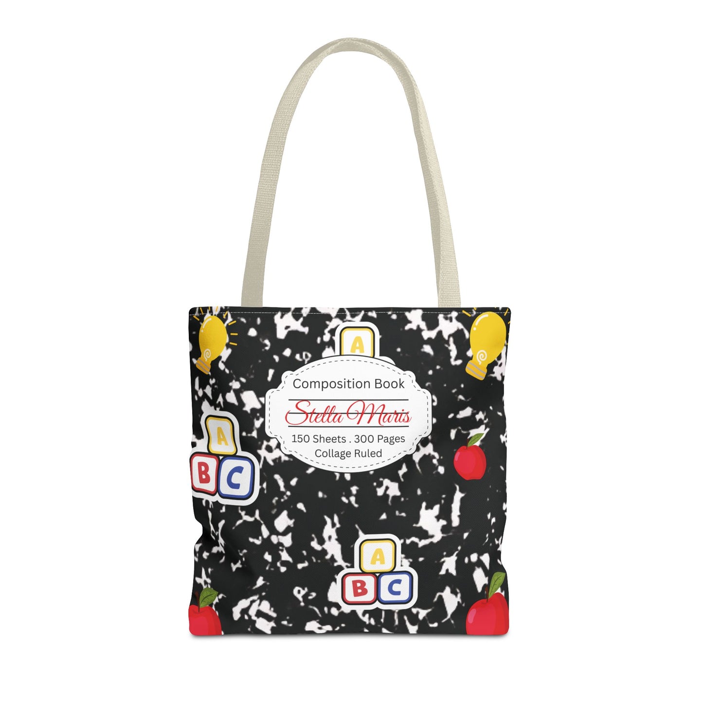 Personalized Composition Book InspiredTote Bag, Back to School Tote, Teacher Gift, Kids Bag, Custom Name Bag, Educational Accessories, Back to School Tote Bag.