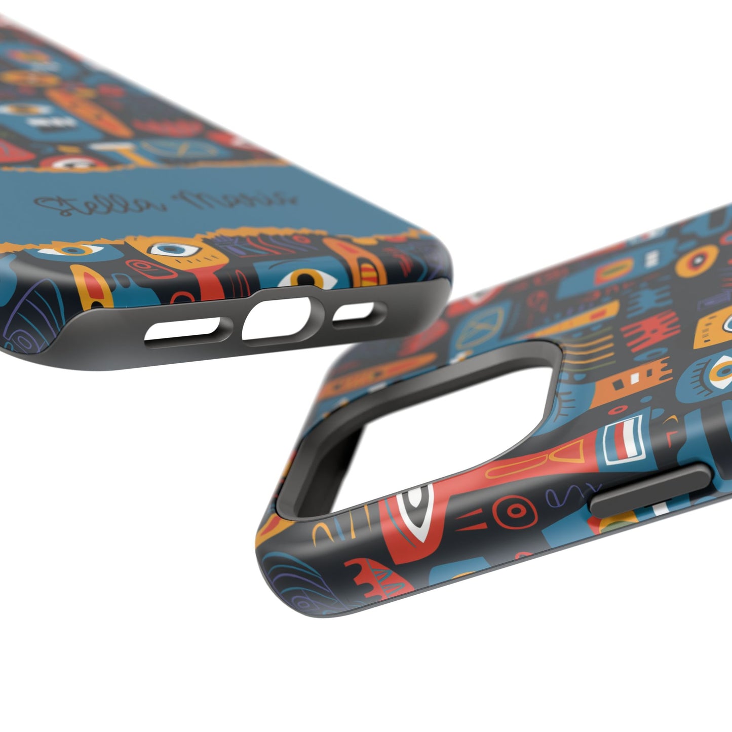 Personalized Colorful Abstract Faces Clear Impact-Resistant Case