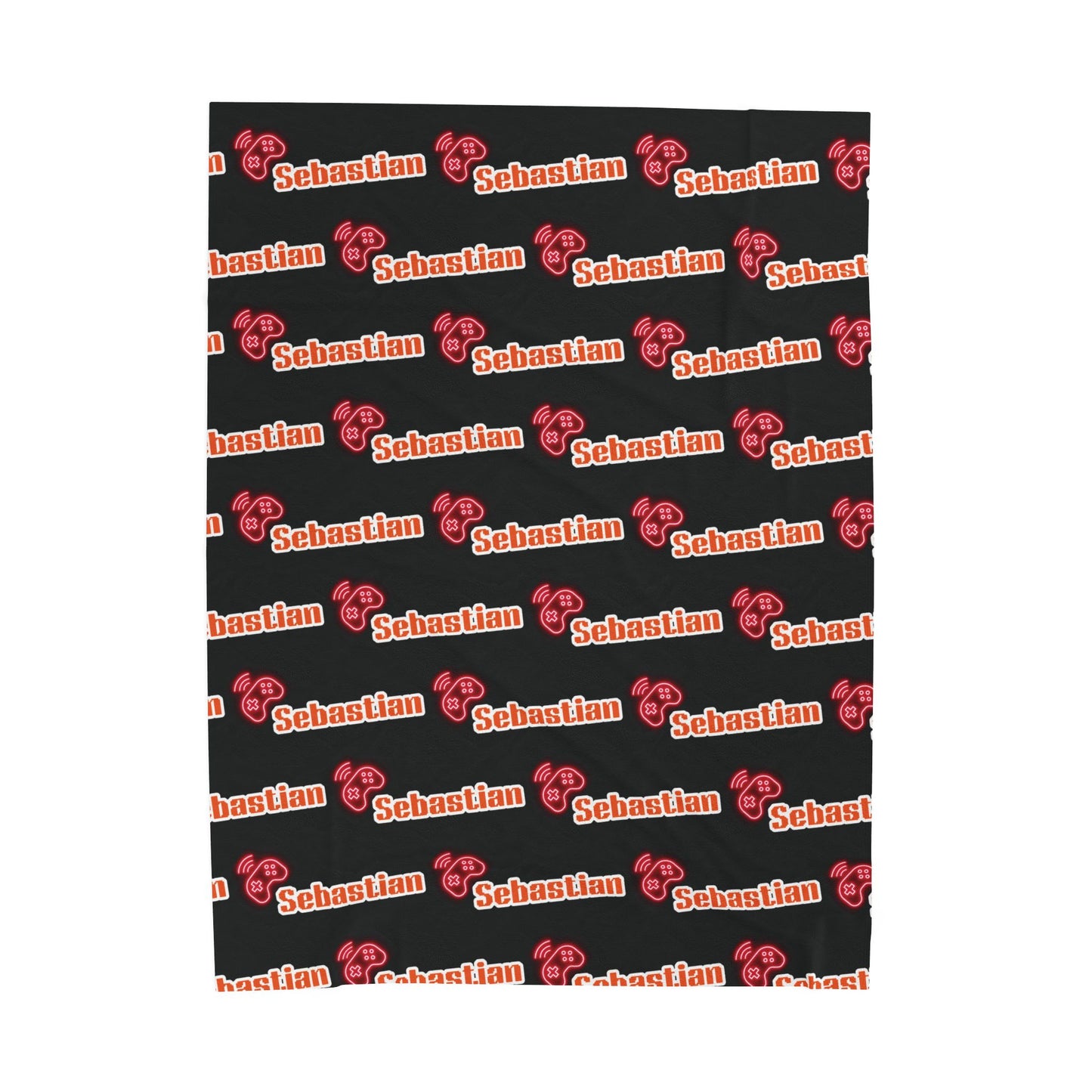 Personalized Name Velveteen Plush Blanket — Retro Script Pattern Cozy Throw, Gift for Her, Gift for Him