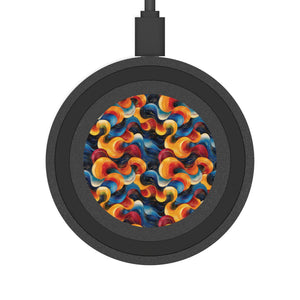 Cosmic Swirl Colorful Quake Wireless Charging Pad - Vibrant Abstract Design for Home & Office