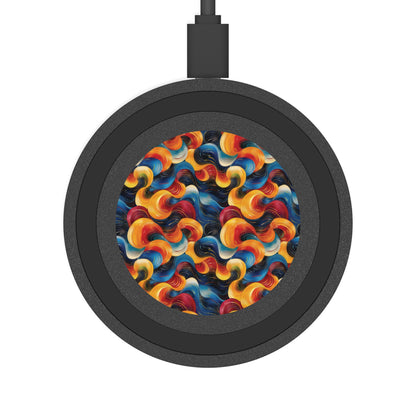 Cosmic Swirl Colorful Quake Wireless Charging Pad - Vibrant Abstract Design for Home & Office