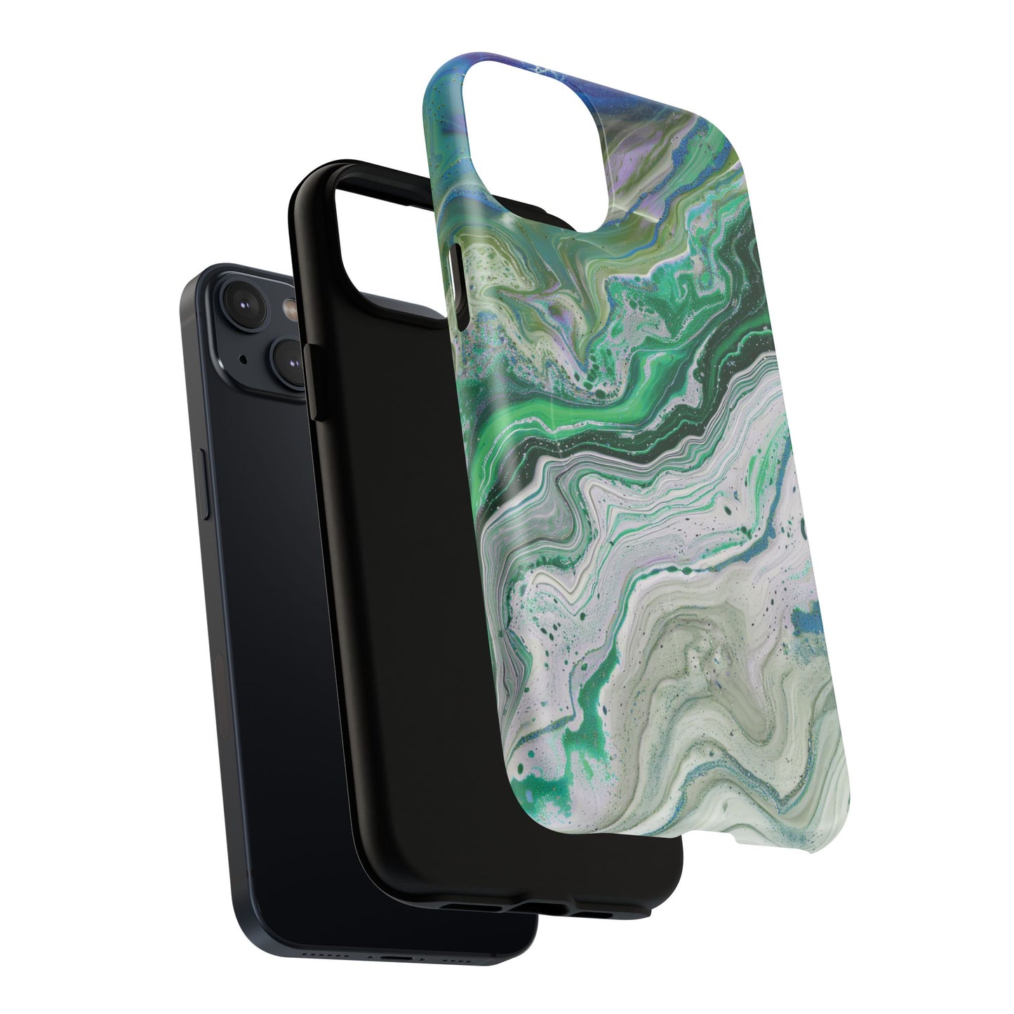 Marbled Tough iPhone Case, Magnetic Protector, Stylish Tech Accessory, Durable iPhone Cover, Unique Gift Idea