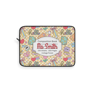 Personalized Doodle Daydream Composition Book Inspired Laptop Sleeve, Educational Gift for Teachers, Classroom Organization, Back to School, Unique Teacher Accessory